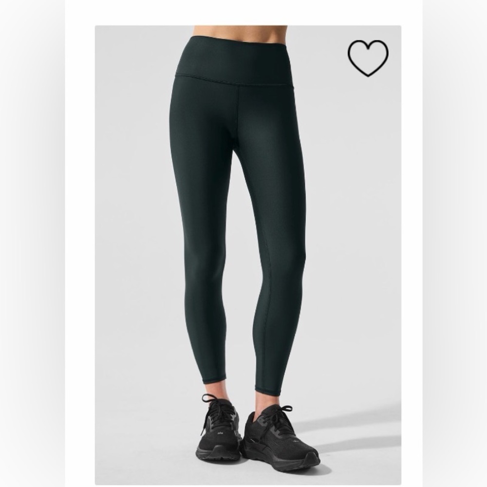 ALO Yoga 7/8 charcoal Green High-Rise Performance Leggings